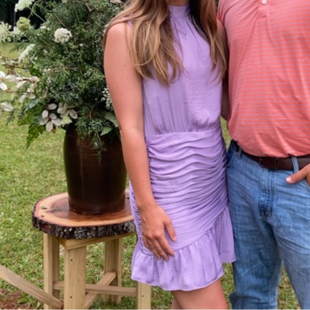 Lavender Sleeveless Ruched Dress